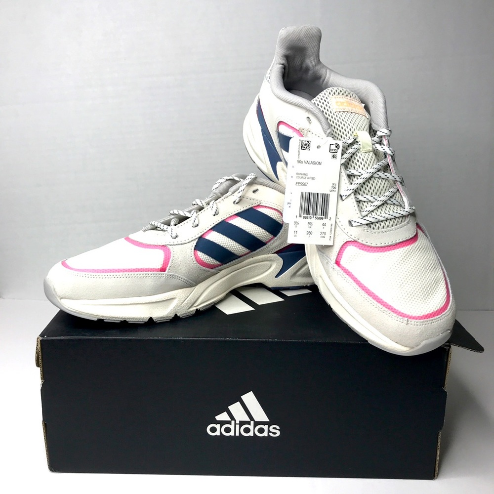 Adidas Women’s 90’s Valasion EE9907 New w/box Size 9 Cloud white/Real Pink